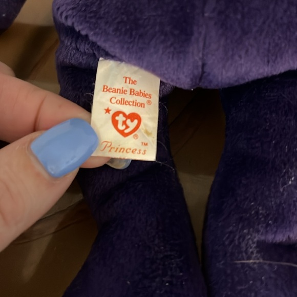 TY’s Beanie Baby Princess Bear, w/Tags, 1997, Princess Diana, Purple/White Rose - Picture 5 of 7